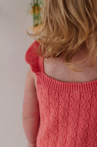 BABYSPROUTS: KNIT SWEATER BODYSUIT - STRAWBERRY ICE
