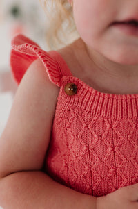 BABYSPROUTS: KNIT SWEATER BODYSUIT - STRAWBERRY ICE