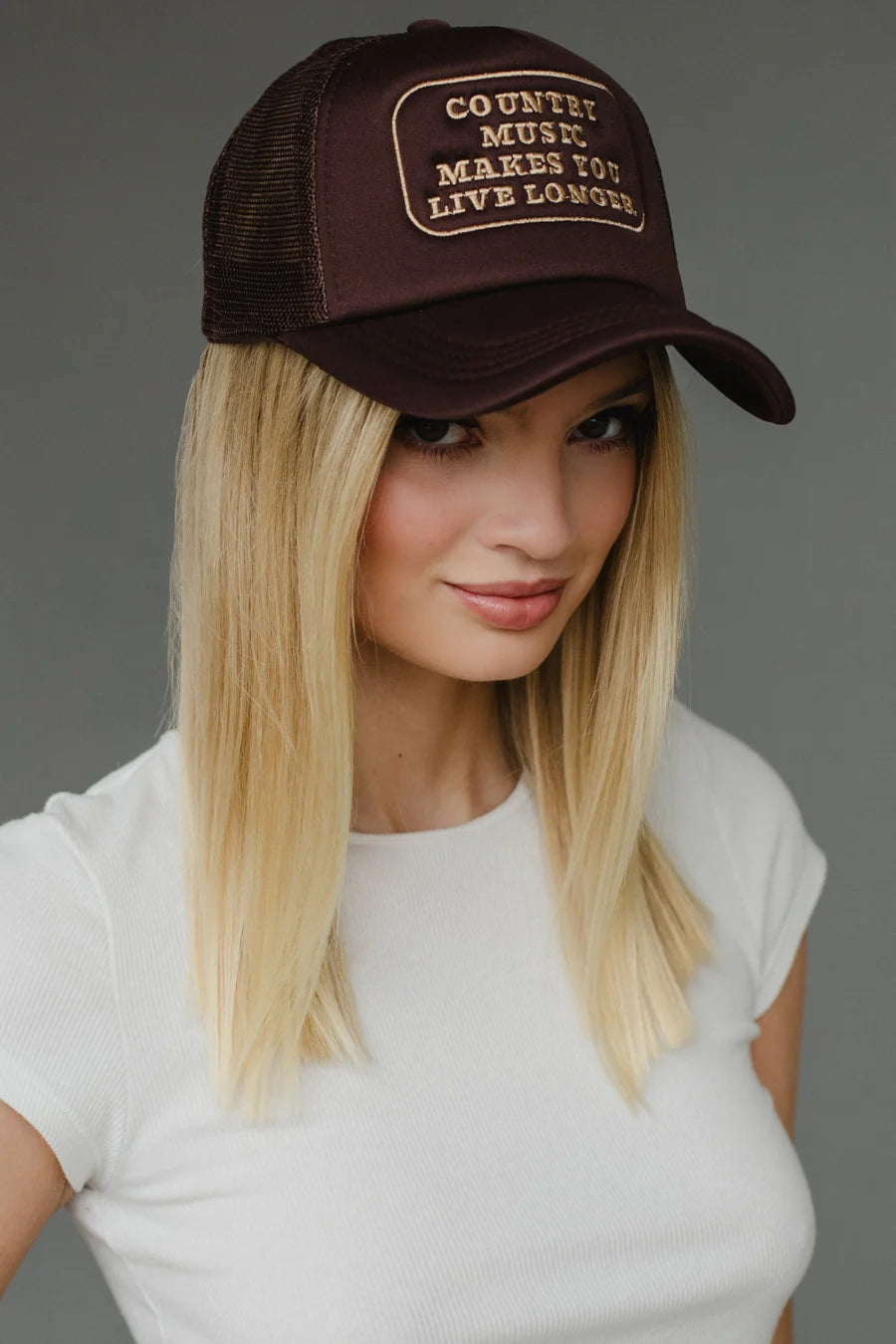 PANACHE APPAREL: COUNTRY MUSIC TRUCKER HAT - BROWN