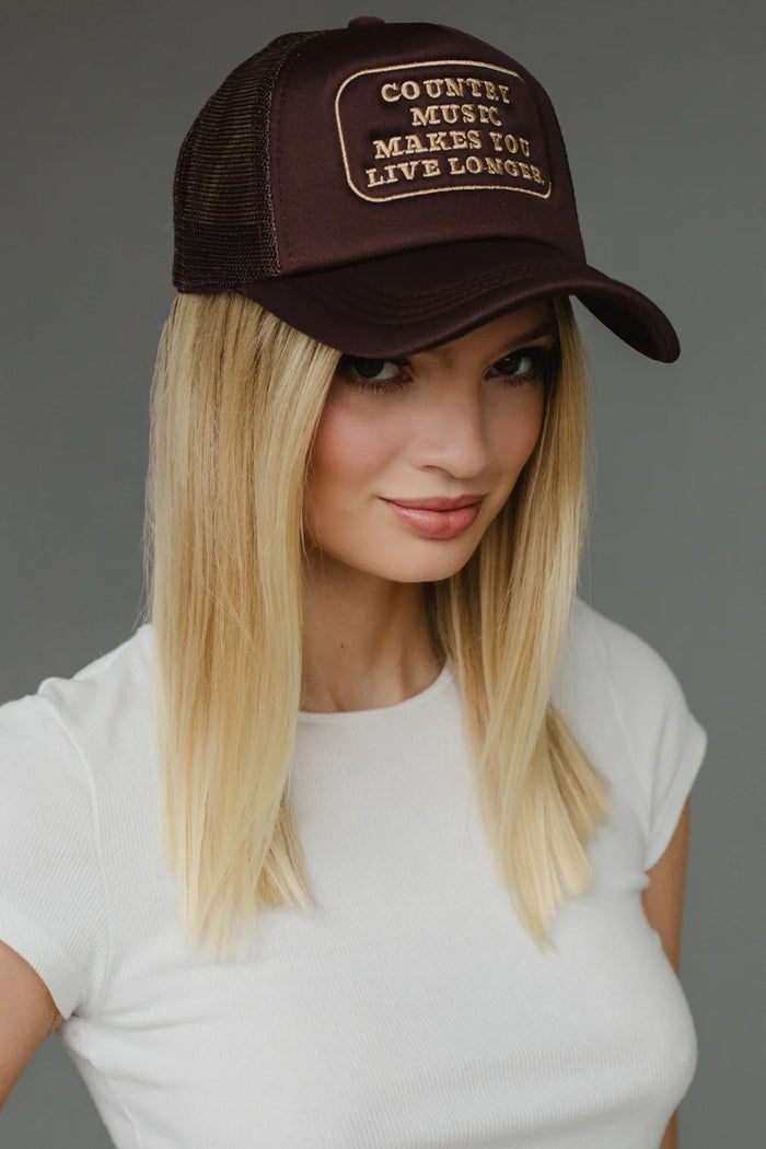 PANACHE APPAREL: COUNTRY MUSIC TRUCKER HAT - BROWN
