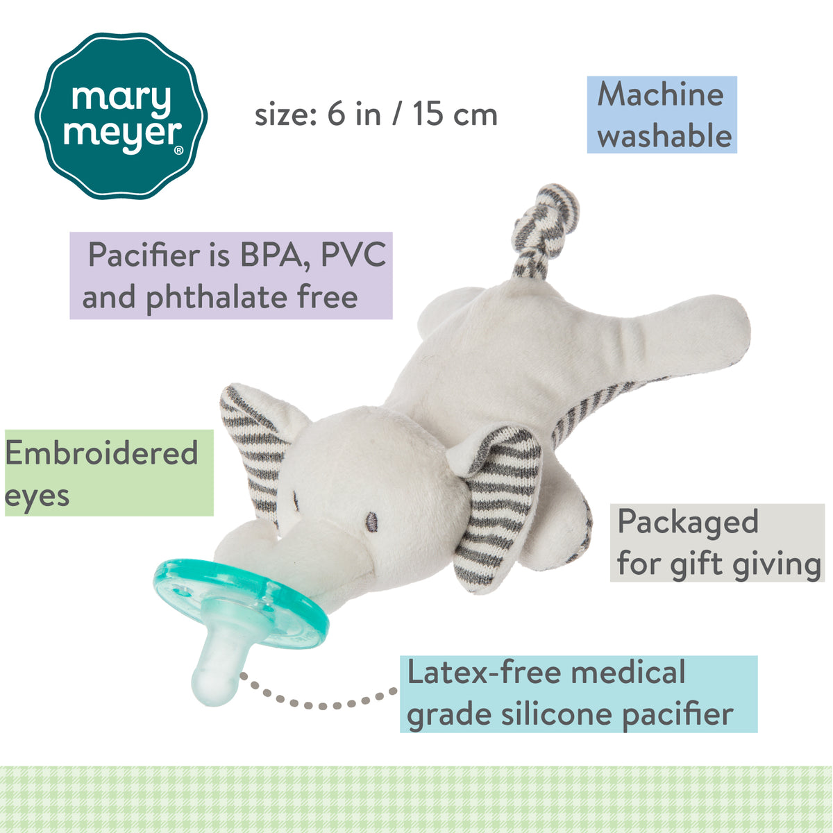 MARY MEYER: AFRIQUE ELEPHANT WUBBANUB - 6"