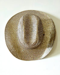 WILDER & SOUL: JAN WESTERN COWBOY HAT - CHAMPAGNE GLITTER