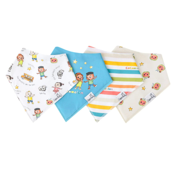 COPPER PEARL: COCOMELON FRIENDS BANDANA BIB SET (4-PACK)