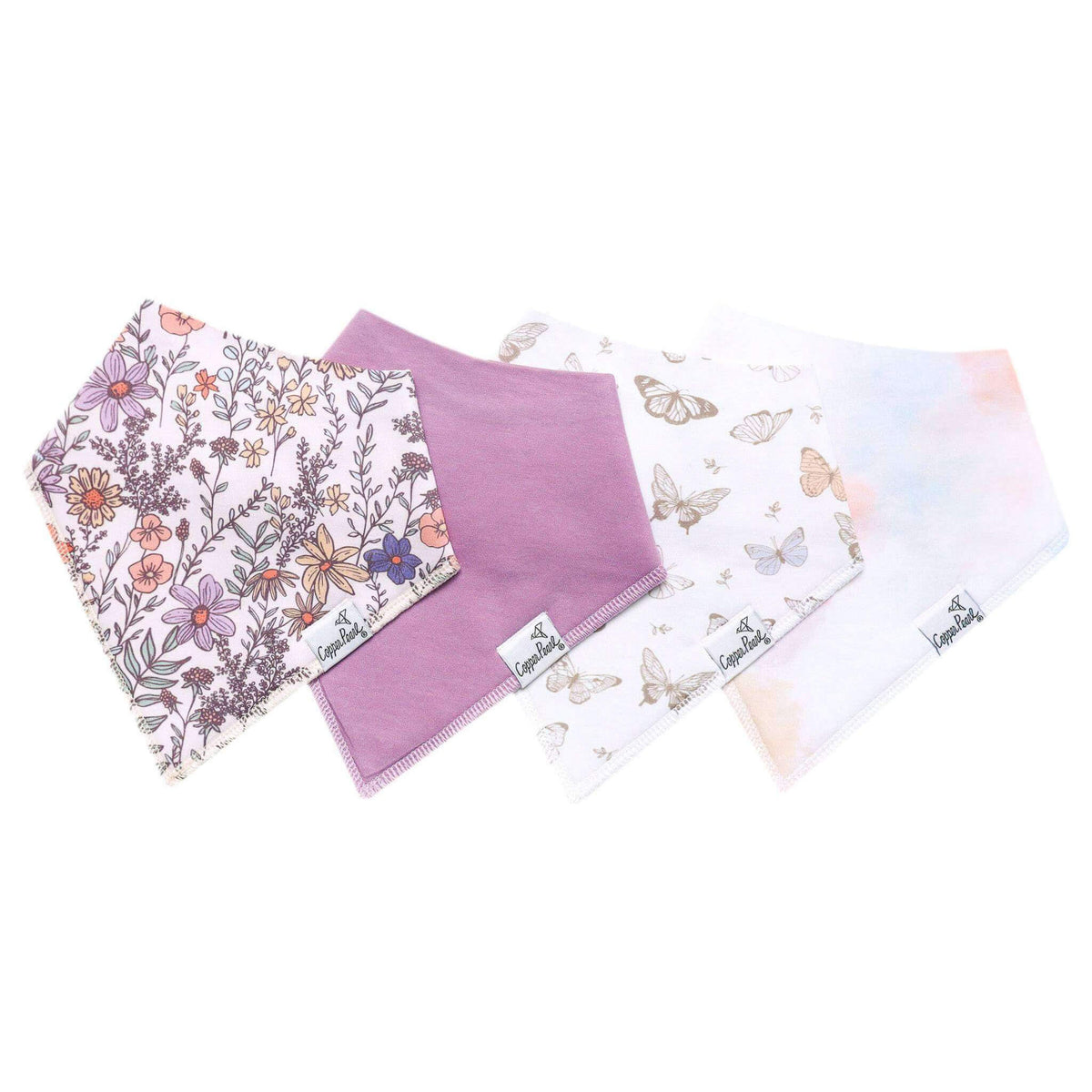 COPPER PEARL: FLORA BABY BANDANA BIBS (4-PACK)