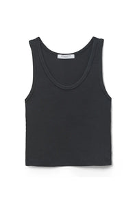 PERFECTWHITETEE: BLONDIE STRUCTURED RIB BRA FRIENDLY TANK - TRUE BLACK