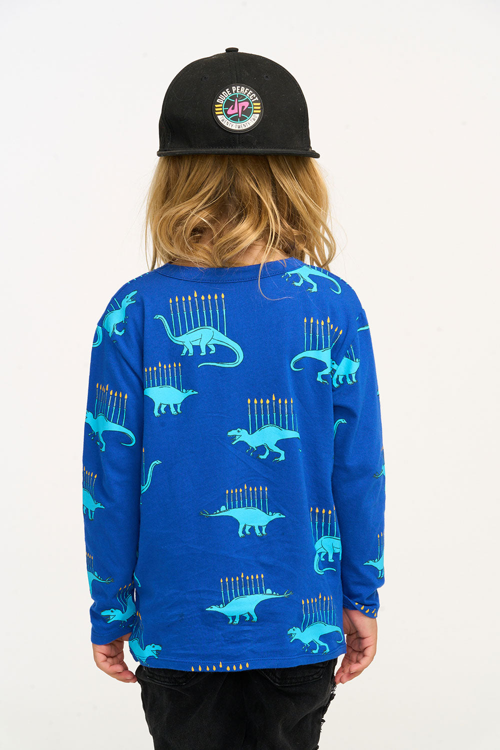 CHASER: MENORASUARUS HANUKKAH CREW NECK TEE - LAPIS BLUE