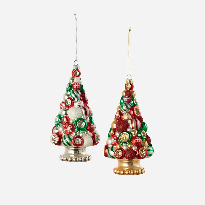 GLASS BALL TREE ORNAMENT - 7"