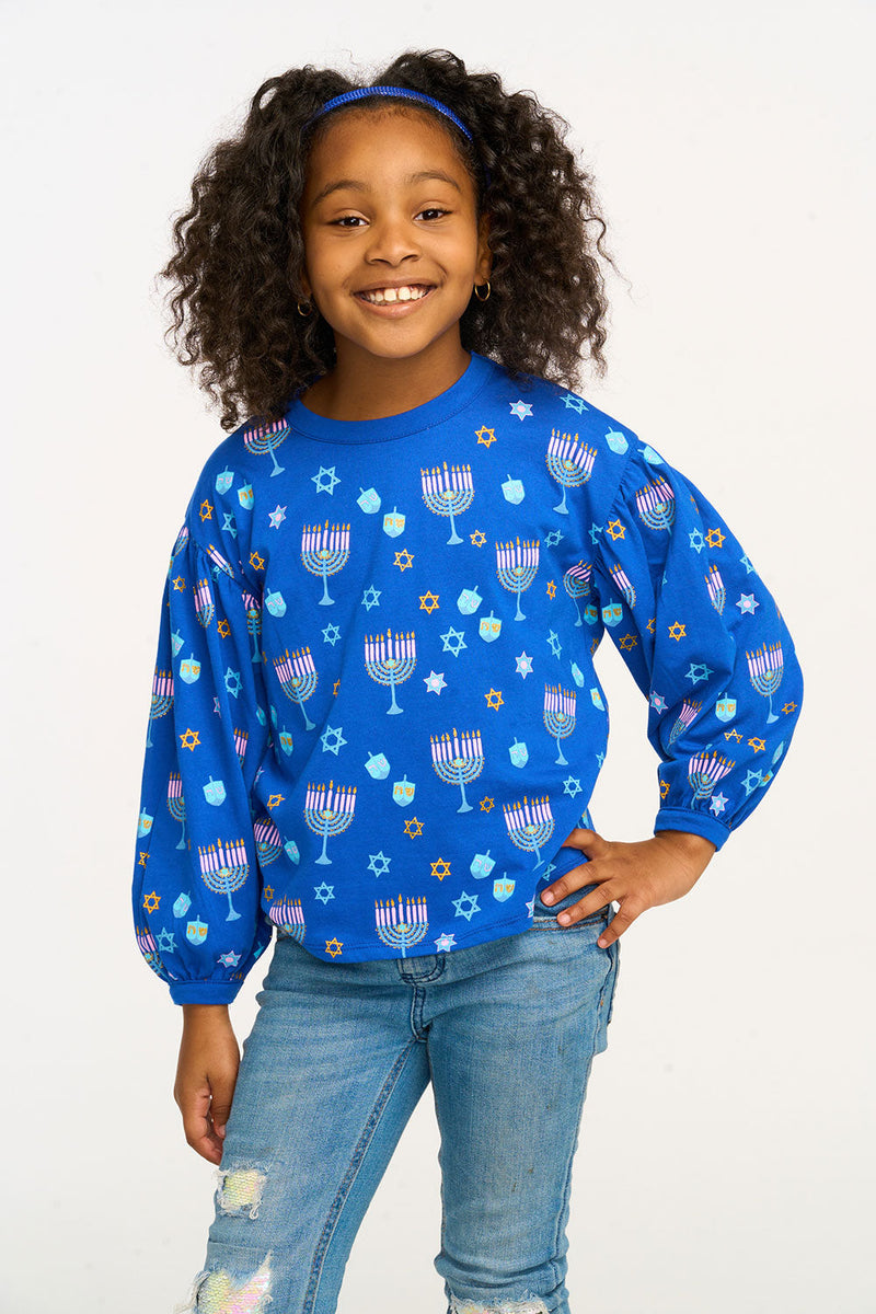 CHASER: HANUKKAH TIME TEE - LAPIS BLUE