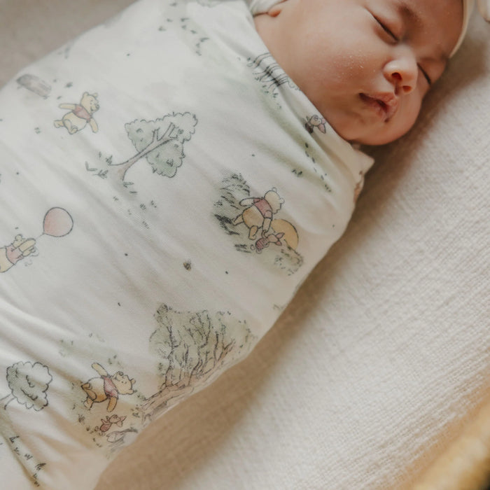 COPPER PEARL: HUNDRED ACRE WOOD KNIT SWADDLE BLANKET