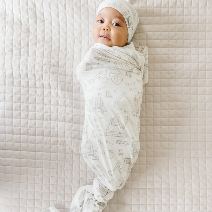 COPPER PEARL: GAGE KNIT SWADDLE BLANKET