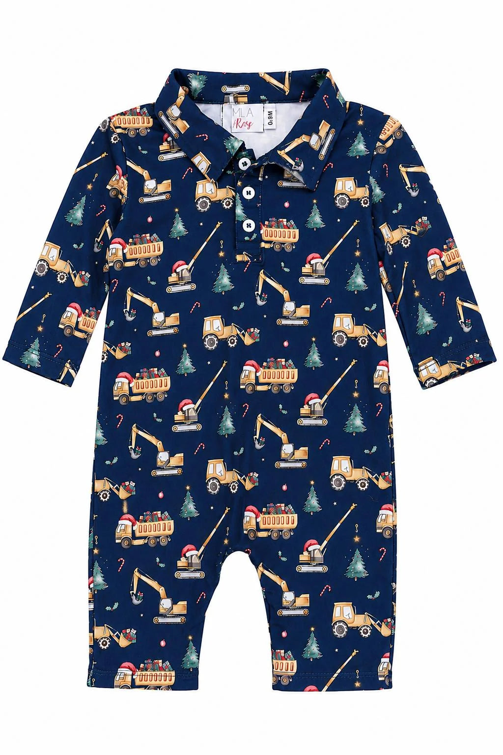 MILA & OH WHAT FUN IT IS TO BUILD L/S POLO ONE-PIECE
