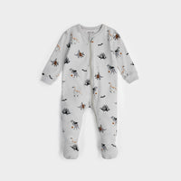 PETIT LEM: DINOSCARIES GLOW IN THE DARK SLEEPER - LUNAR GREY