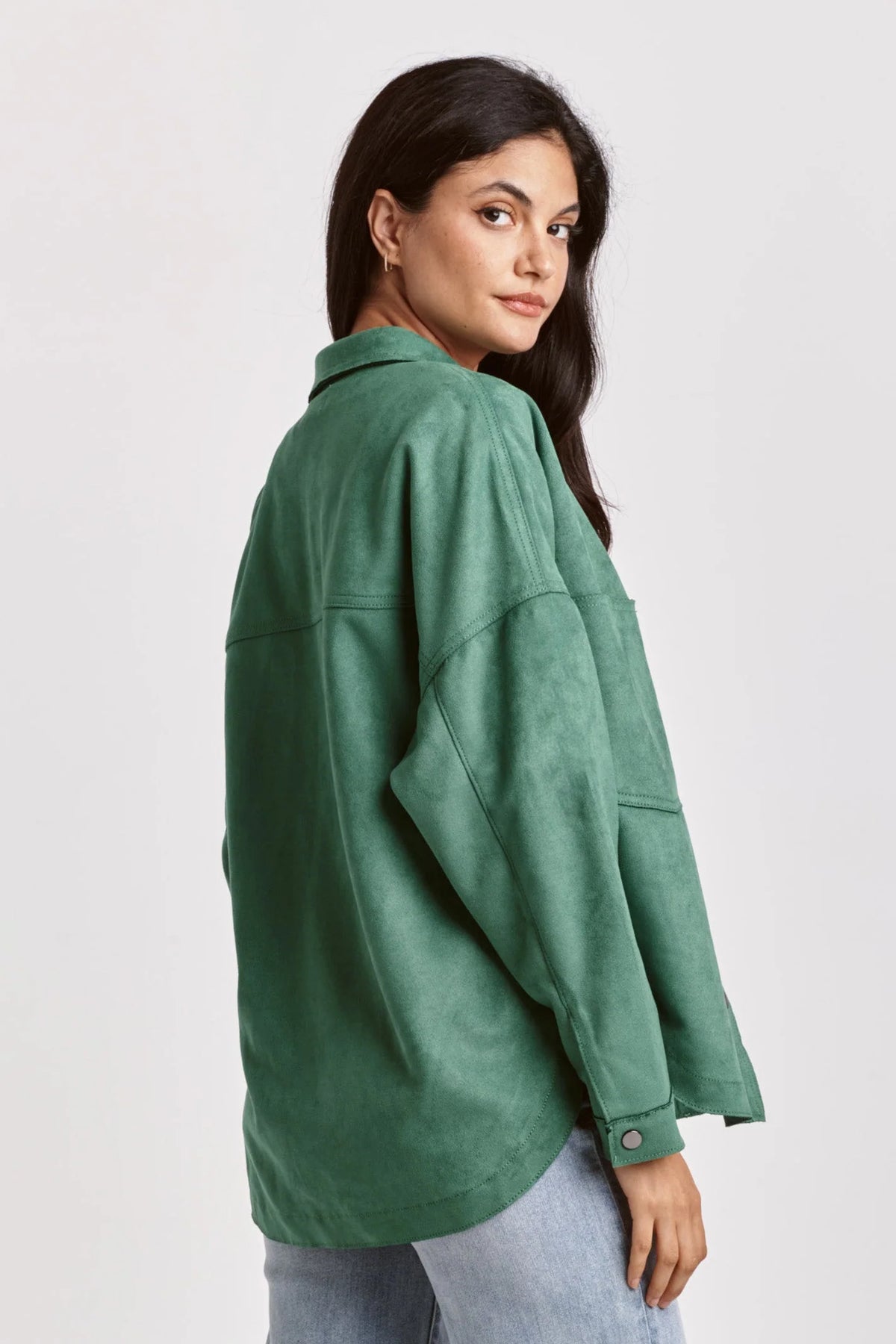 DEAR JOHN: GINA SHIRT JACKET - NEPHRITE SUEDE