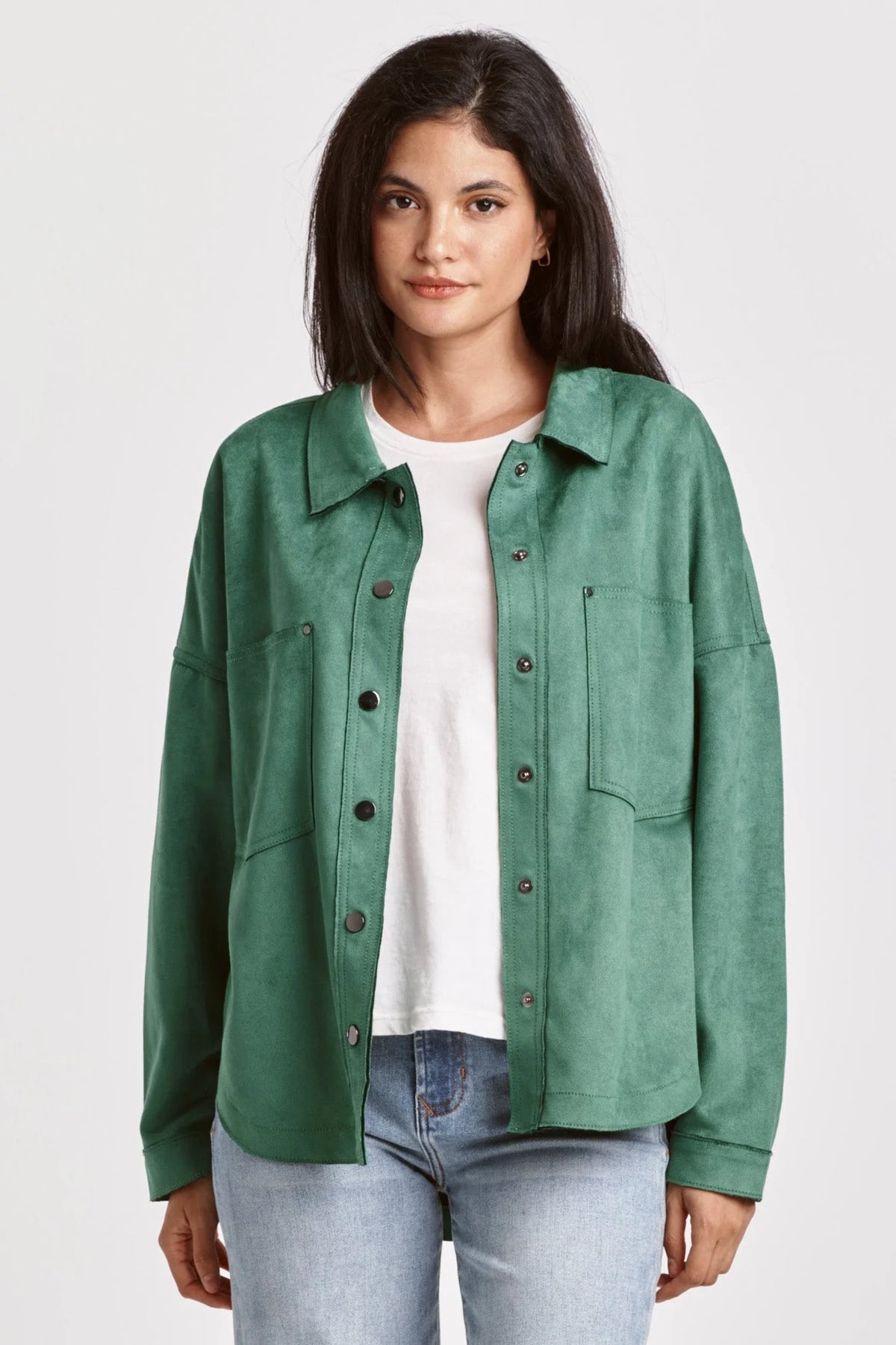 DEAR JOHN: GINA SHIRT JACKET - NEPHRITE SUEDE