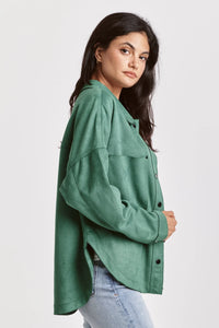 DEAR JOHN: GINA SHIRT JACKET - NEPHRITE SUEDE