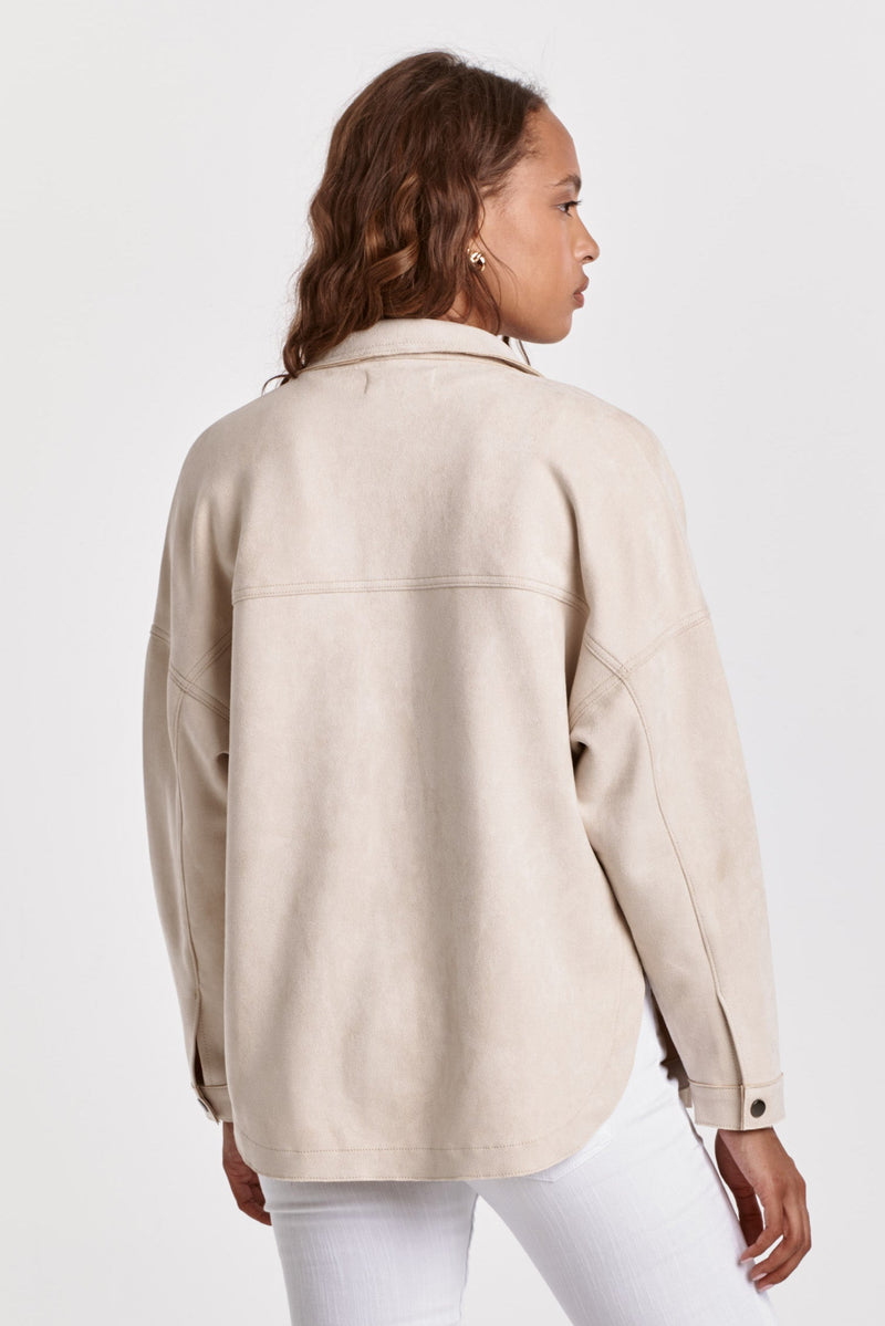 DEAR JOHN: GINA SHIRT JACKET - OAT MILK SUEDE