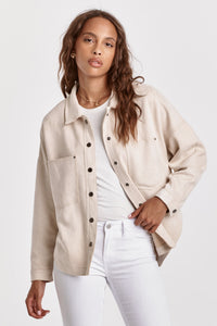 DEAR JOHN: GINA SHIRT JACKET - OAT MILK SUEDE