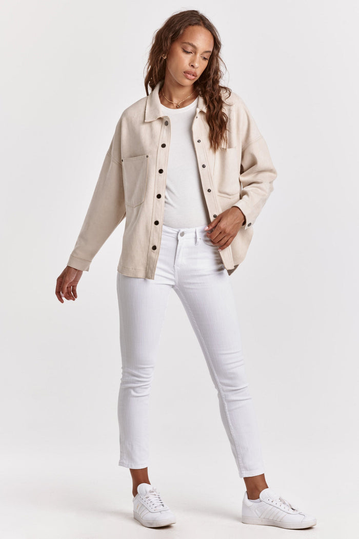 DEAR JOHN: GINA SHIRT JACKET - OAT MILK SUEDE