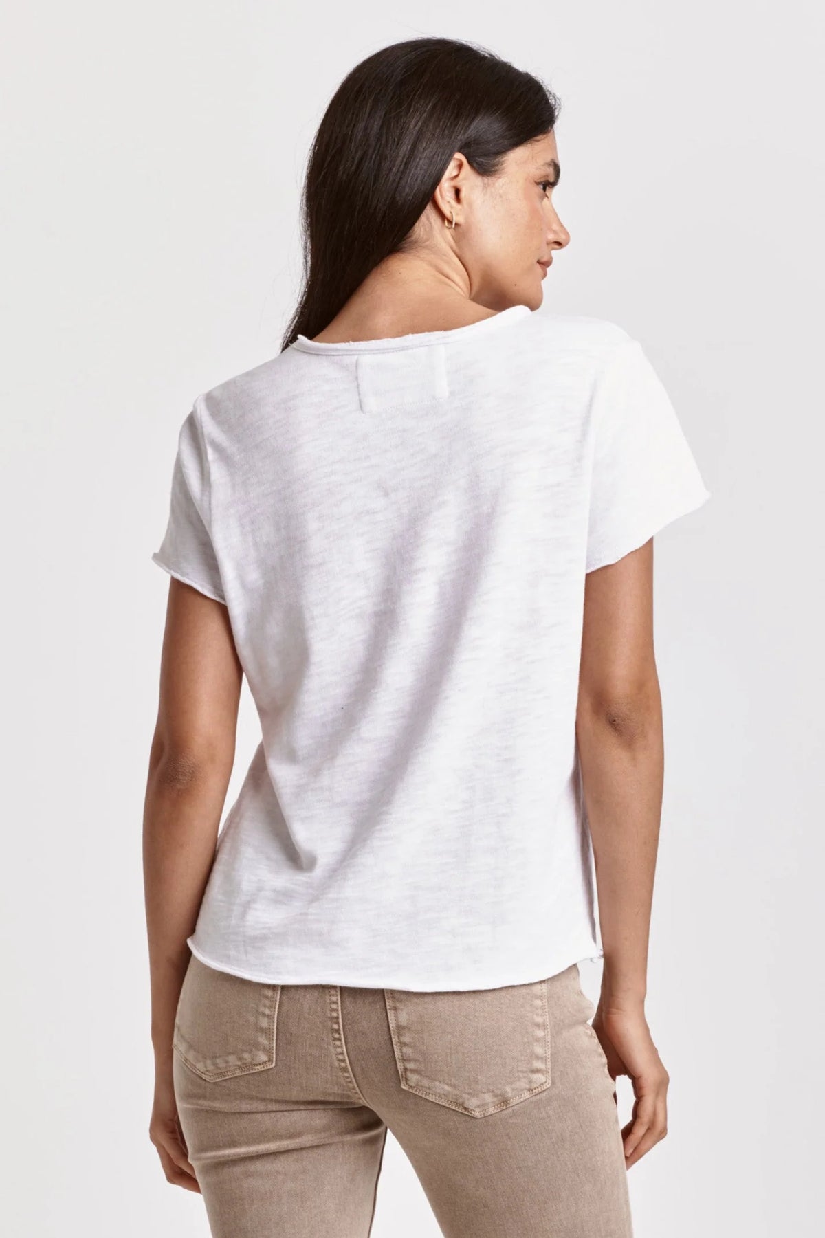 DEAR JOHN: VANYA SHORT SLEEVE SLUB TEE - WHITE