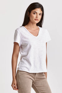 DEAR JOHN: VANYA SHORT SLEEVE SLUB TEE - WHITE