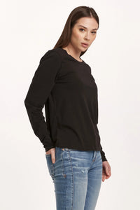 DEAR JOHN: KATHY LONG SLEEVE JERSEY TEE - BLACK