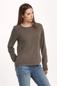 DEAR JOHN: KATHY LONG SLEEVE JERSEY TEE - CHARCOAL