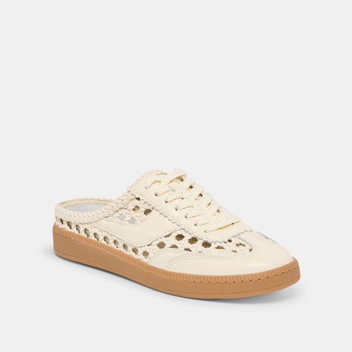 DOLCE VITA: NOTICE SLIDE WOVEN SNEAKERS - OFF WHITE WOVEN STELLA