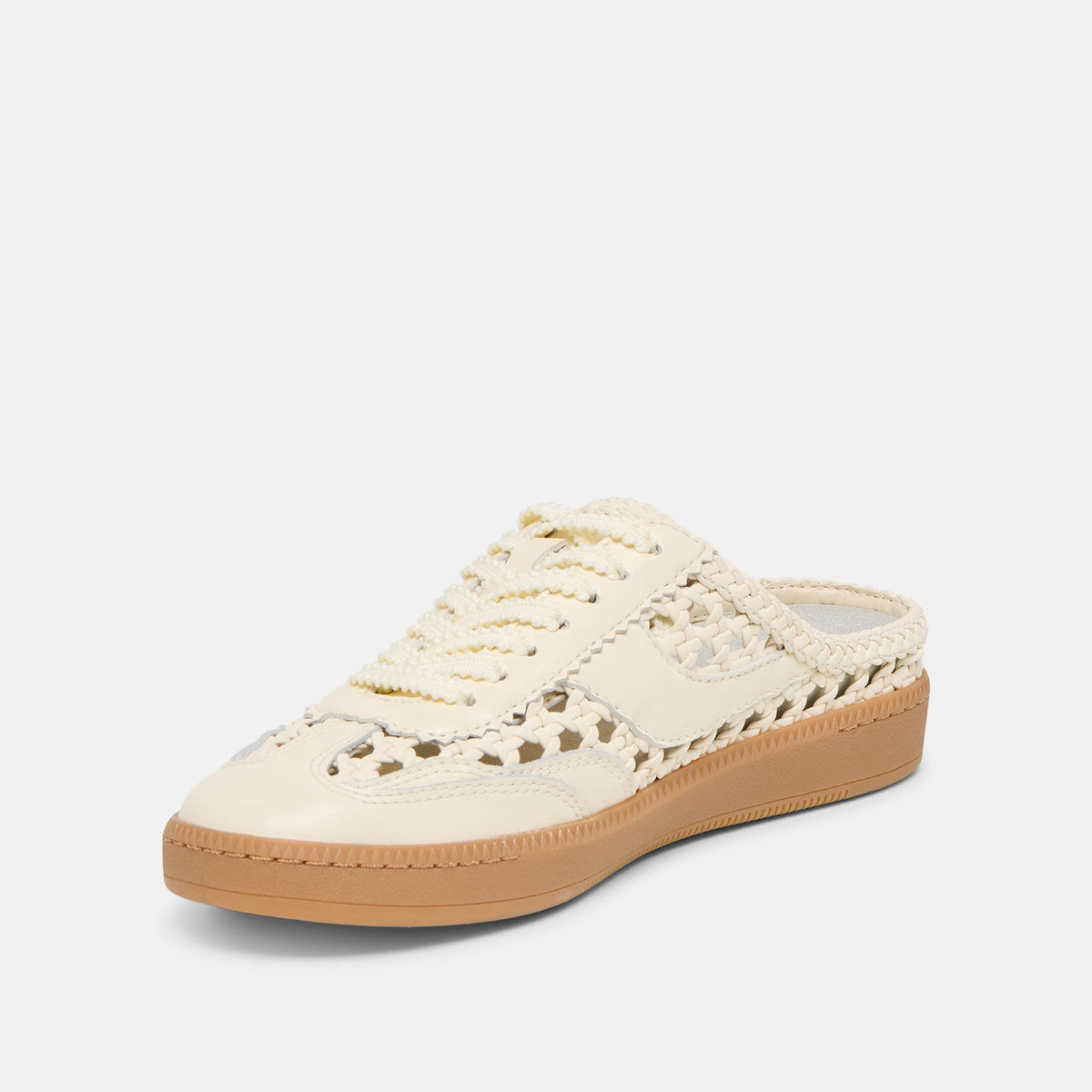 DOLCE VITA: NOTICE SLIDE WOVEN SNEAKERS - OFF WHITE WOVEN STELLA
