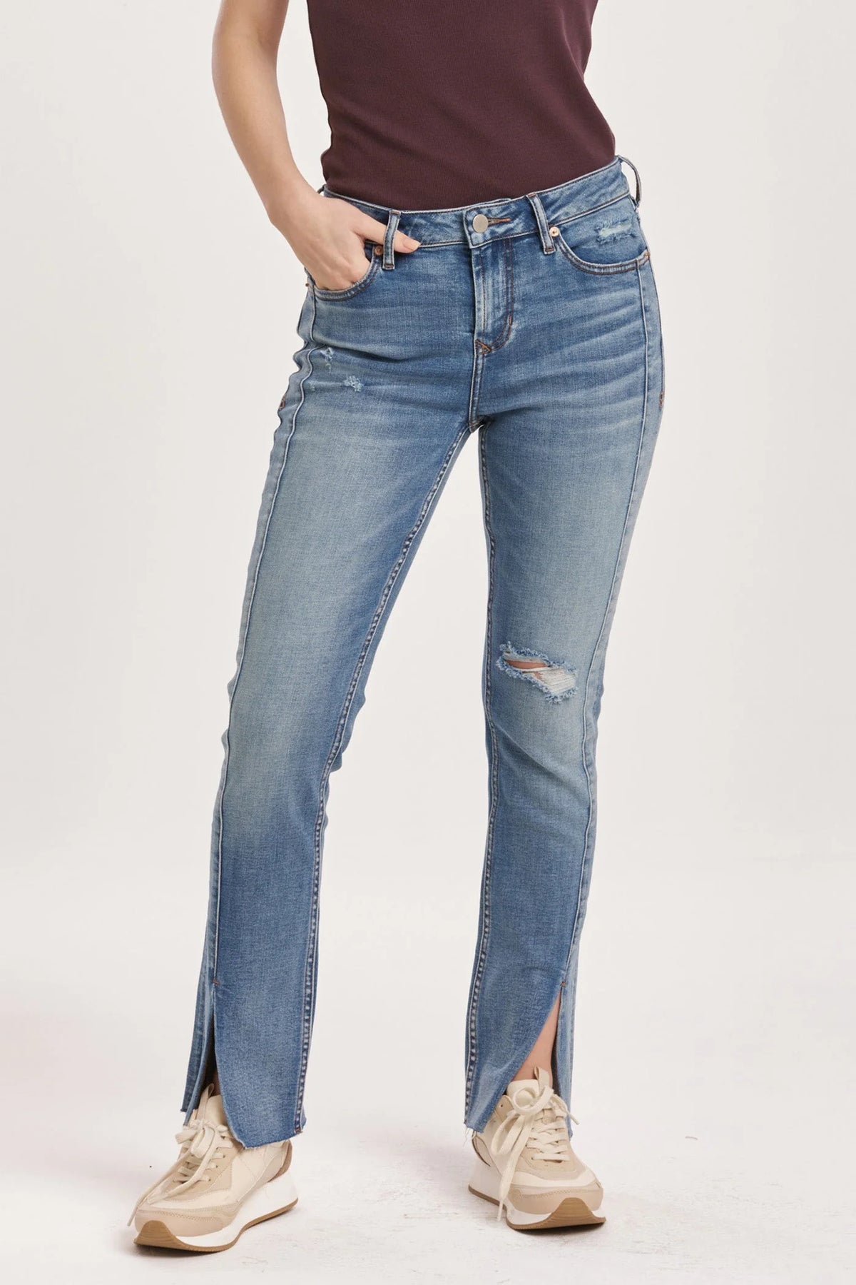 DEAR JOHN: BLAIRE MID RISE SLIM STRAIGHT JEANS - BOSSA