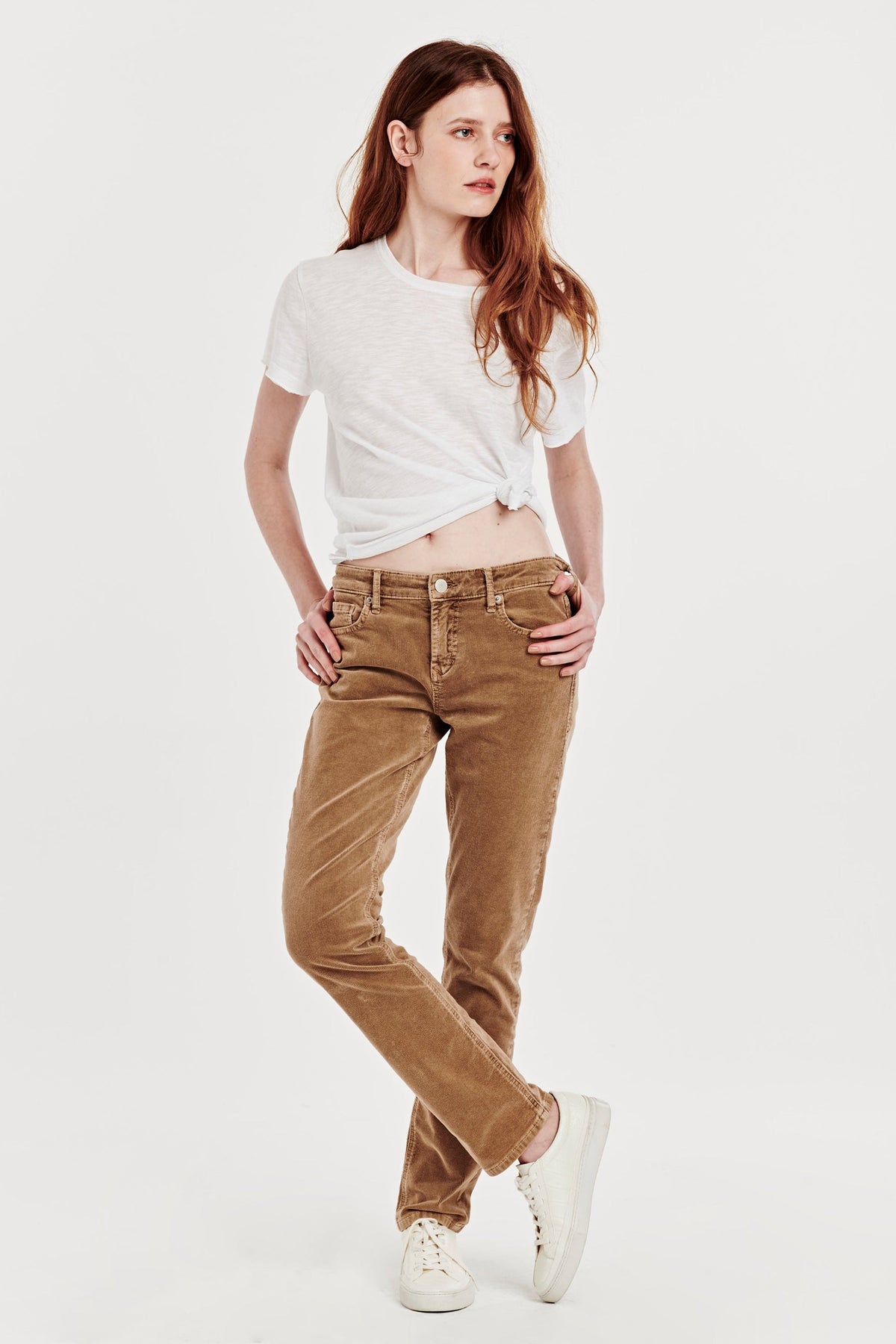 DEAR JOHN: BLAIRE HIGH RISE ANKLE SLIM STRAIGHT CORDUROY PANTS - SHELL