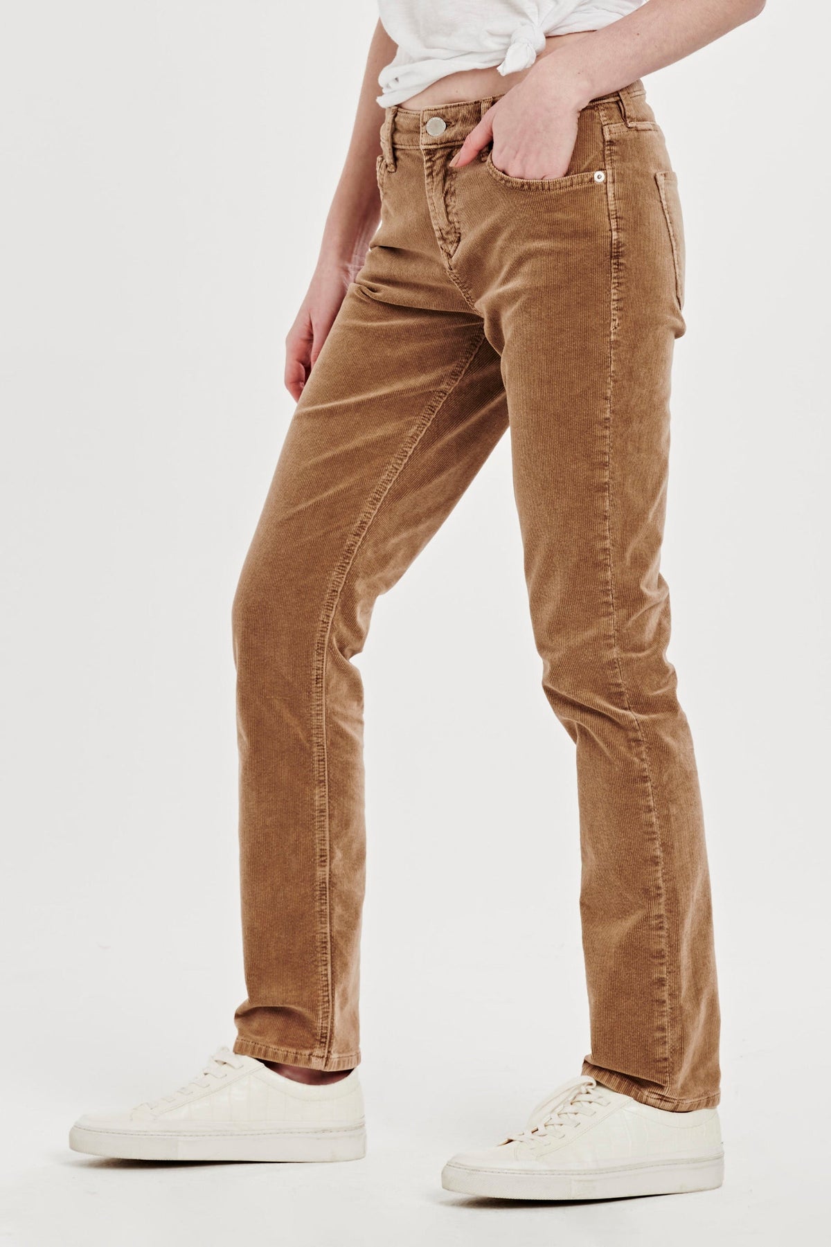 DEAR JOHN: BLAIRE HIGH RISE ANKLE SLIM STRAIGHT CORDUROY PANTS - SHELL