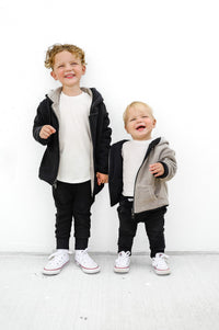 LITTLE BIPSY: REVERSIBLE FLEECE ZIP HOODIE - BLACK