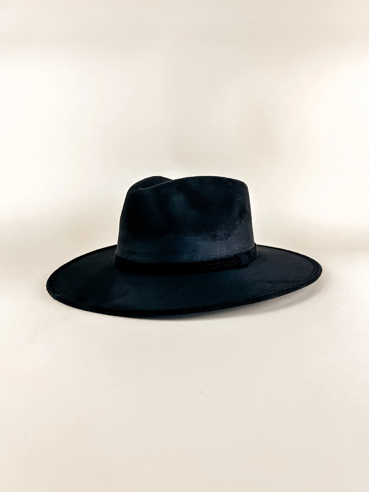 WILDER AND SOUL: VEGAN SUEDE RANCHER HAT - BLACK