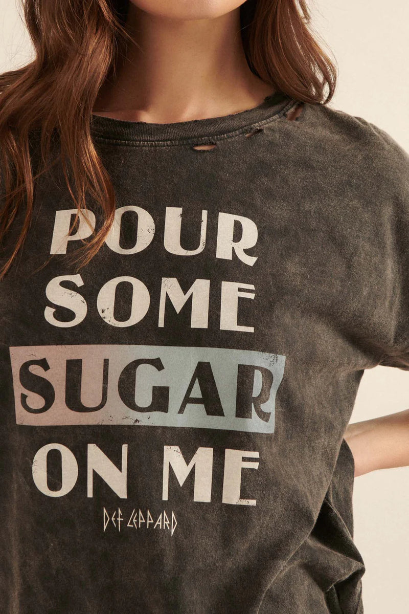 DEF LEPPARD POUR SOME SUGAR ON ME TEE - CHARCOAL