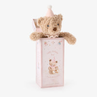 ELEGANT BABY: PINK BIRTHDAY BEAR PLUSH TOY W/ GIFT BOX