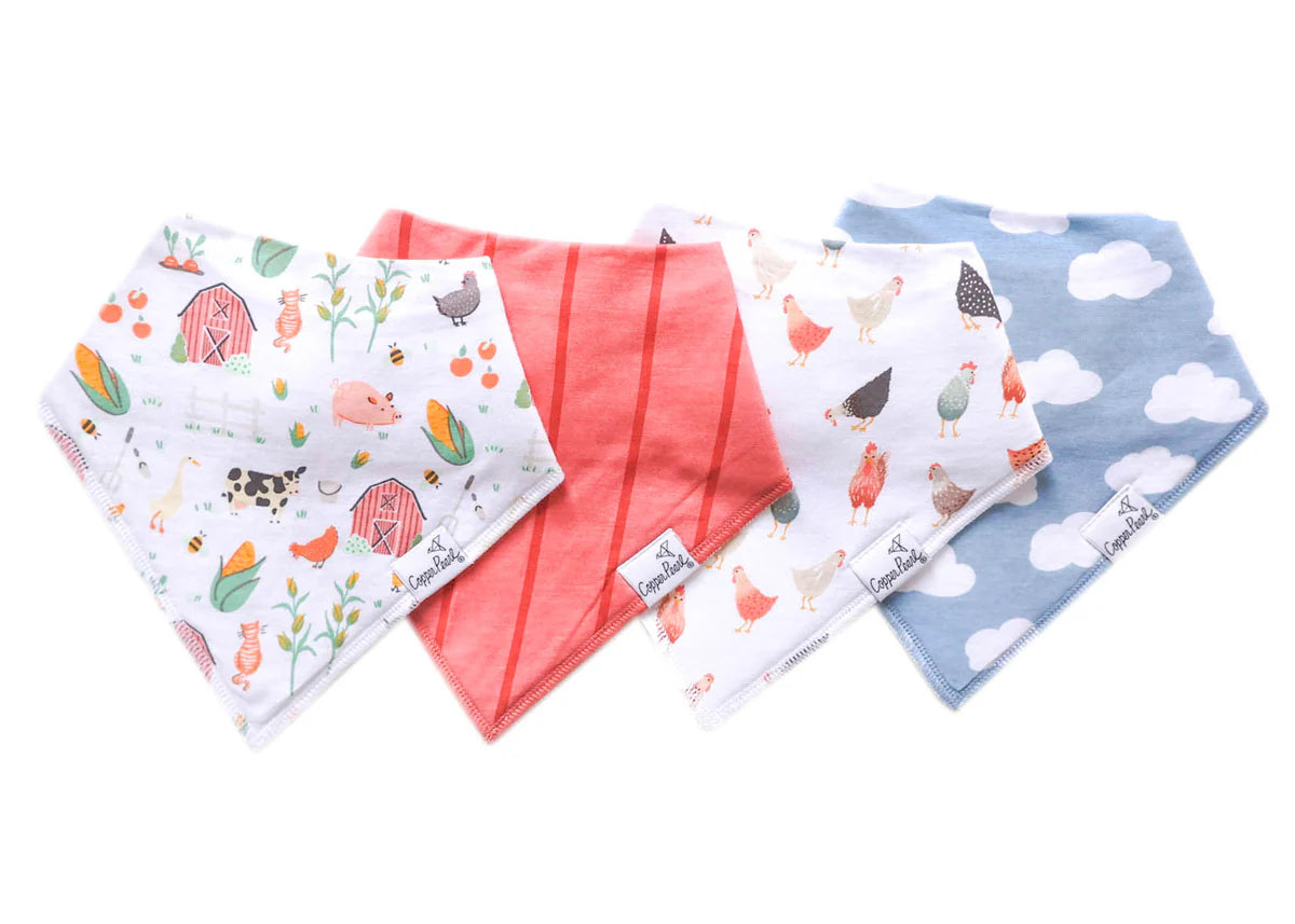 COPPER PEARL: FARMSTEAD BABY BANDANA BIBS