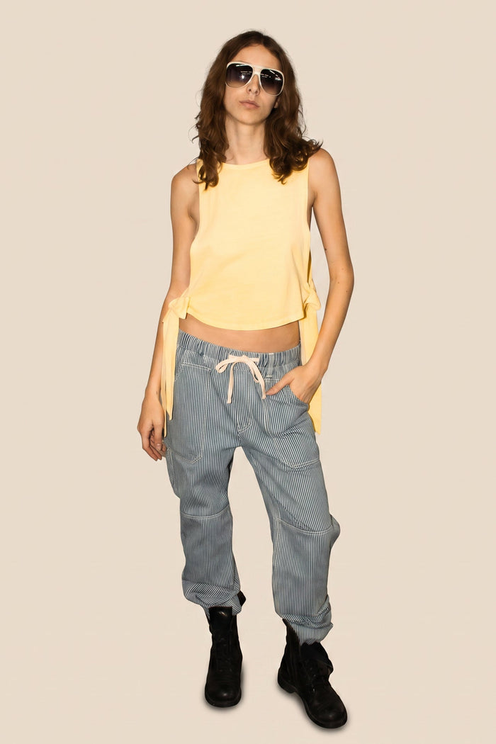 PEOPLE OF LEISURE: REEF SIDE TIE TANK - YELLOW