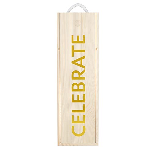 SIPS DRINKWARE: WOOD WINE BOX - CELEBRATE