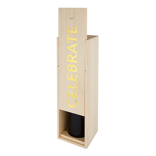 SIPS DRINKWARE: WOOD WINE BOX - CELEBRATE