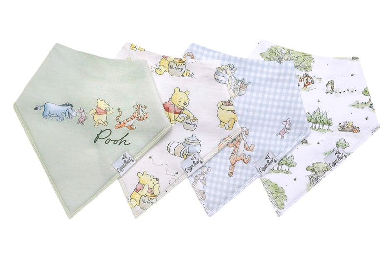 COPPER PEARL: HUNDRED ACRE WOOD BABY BANDANA BIBS (4-PACK)