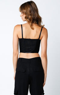 OLIVACEOUS: KAIRA TOP - BLACK/BLACK