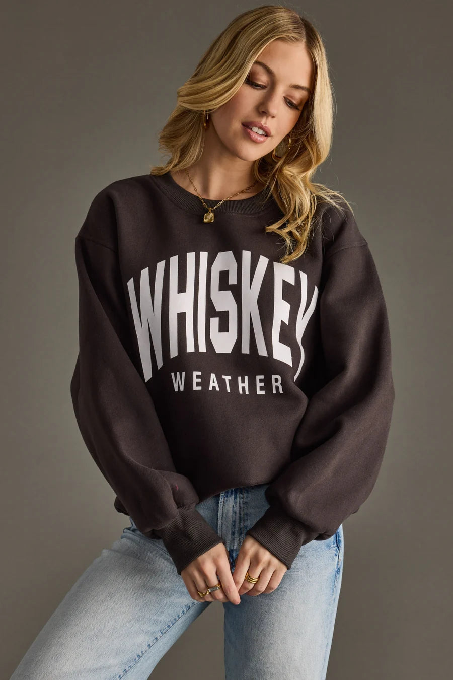 PANACHE APPAREL: WHISKEY WEATHER SWEATSHIRT - CHARCOAL