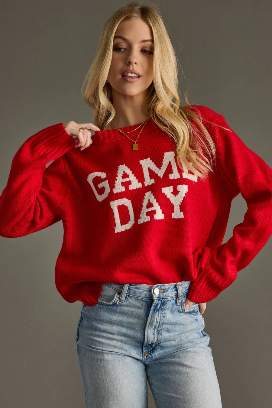 PANACHE APPAREL: GAME DAY SWEATER - RED