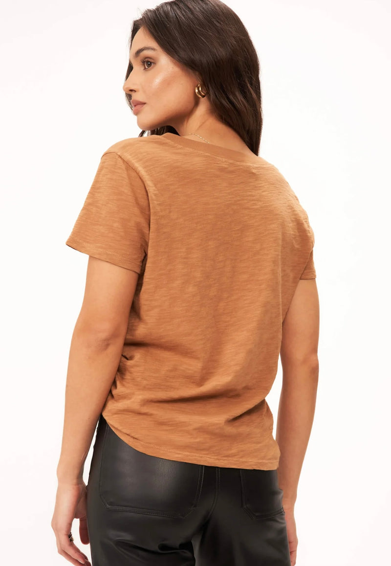 PROJECT SOCIAL T: PLATA NOTCHED TEE - CARAMEL