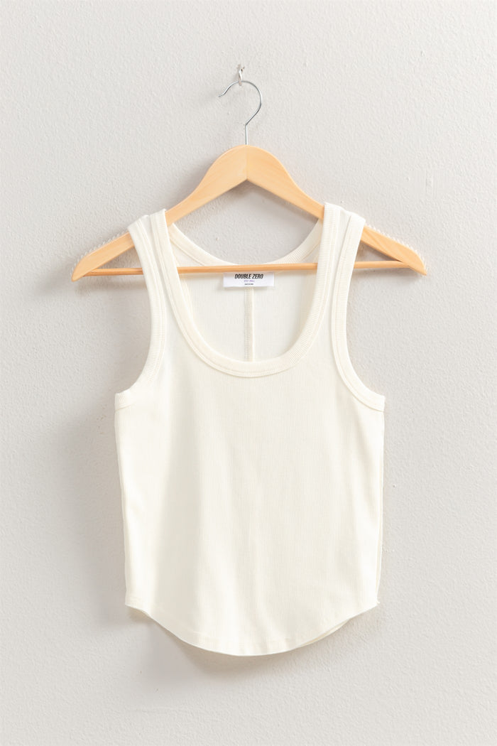 ACID WASHED TANK TOP - CREAM