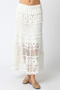 BAILEE CROCHET SKIRT - WHITE