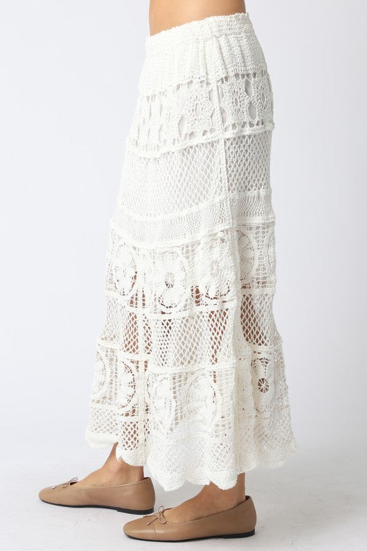 BAILEE CROCHET SKIRT - WHITE