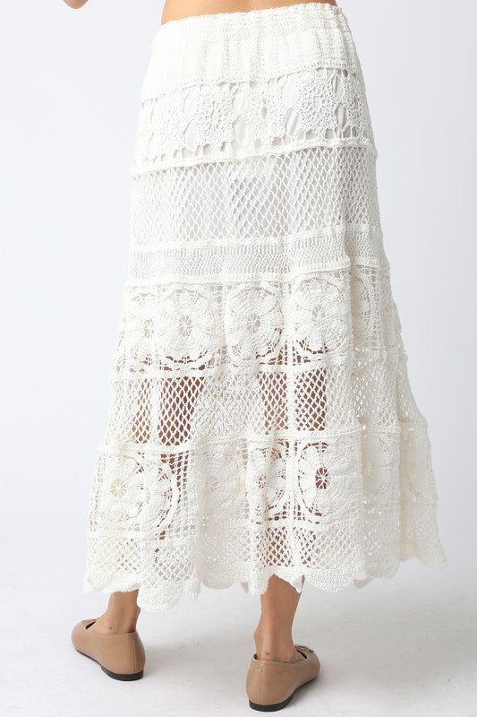 BAILEE CROCHET SKIRT - WHITE