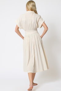 SHORT DOLMAN SLEEVE ZIPPER MIDI DRESS