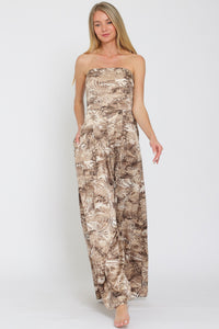 TUBE TIE BACK STRAP ELASTIC BACK WAISTED JUMPSUIT